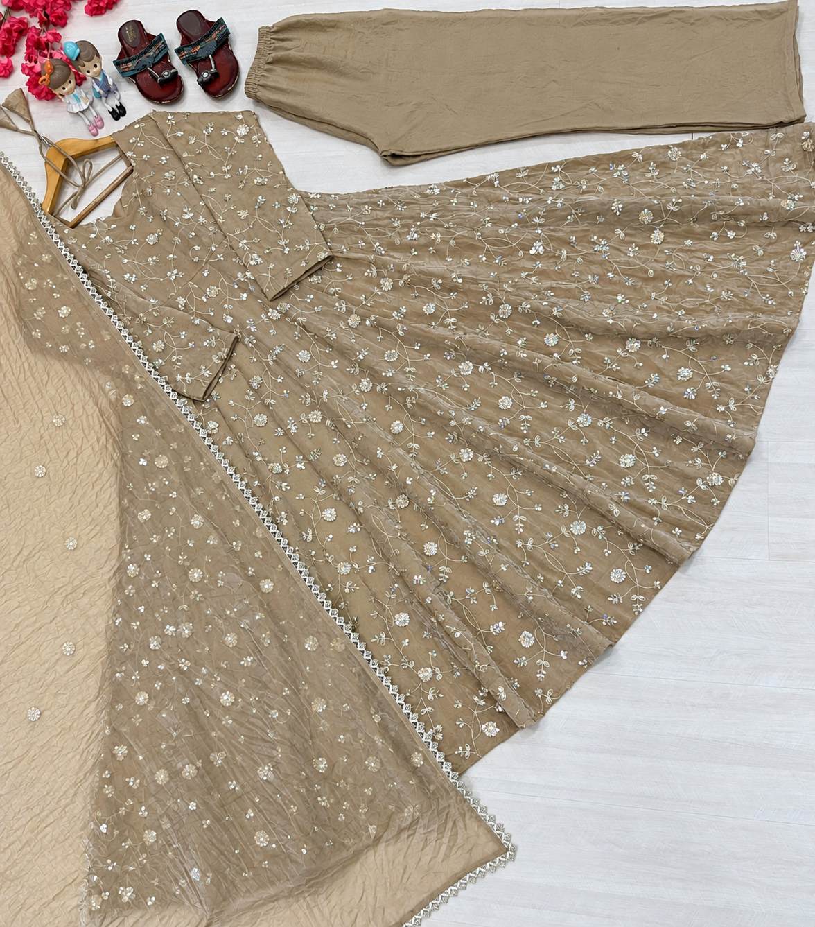 Savena Anarkali Gown Set - Front Full Length