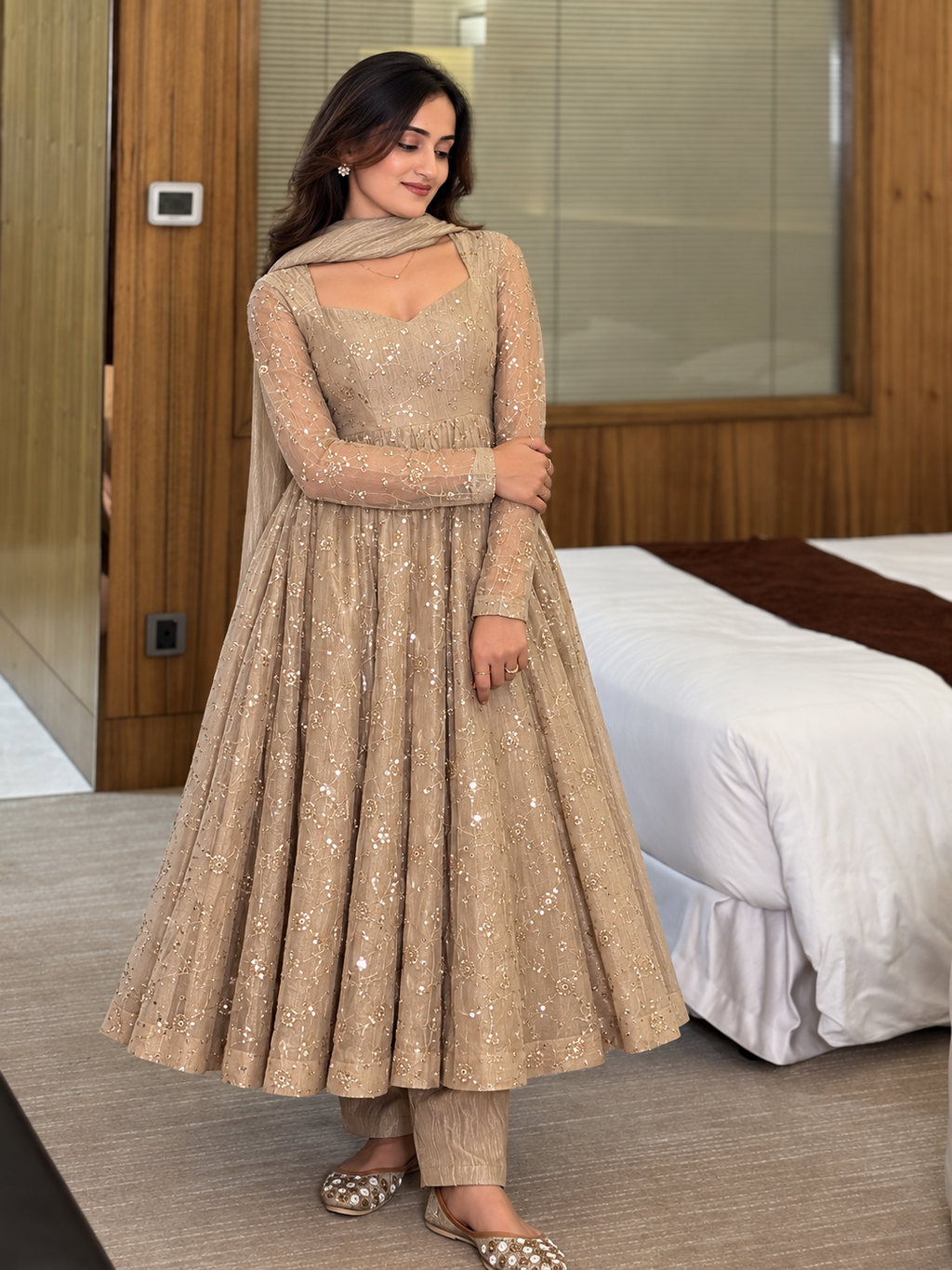 Savena Anarkali Gown Set - Back View
