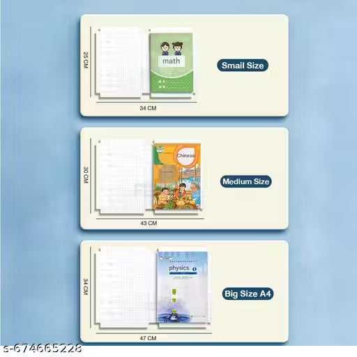 Transparent Book Cover Stickers [30 Pcs- 3 Different Sizes -10 Each]