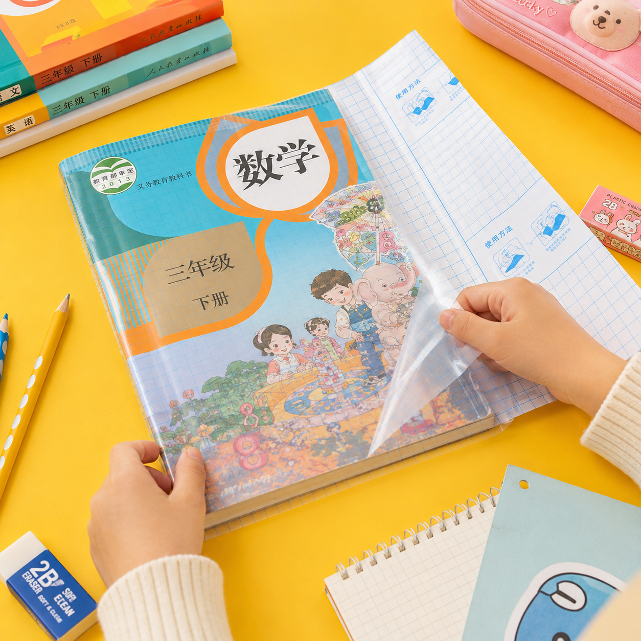 Self-Adhesive Transparent Book Cover Film — Waterproof Protective Sheet for School Textbooks & Notebooks | Pack of 30