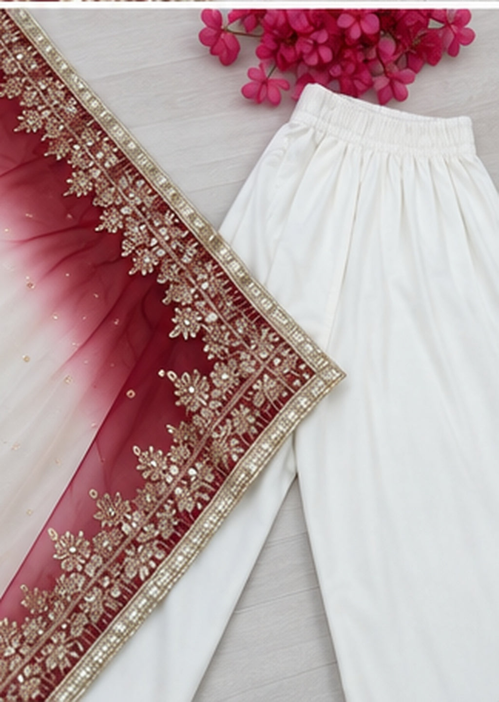 SAVENA D-1006 dupatta border and bottom detail