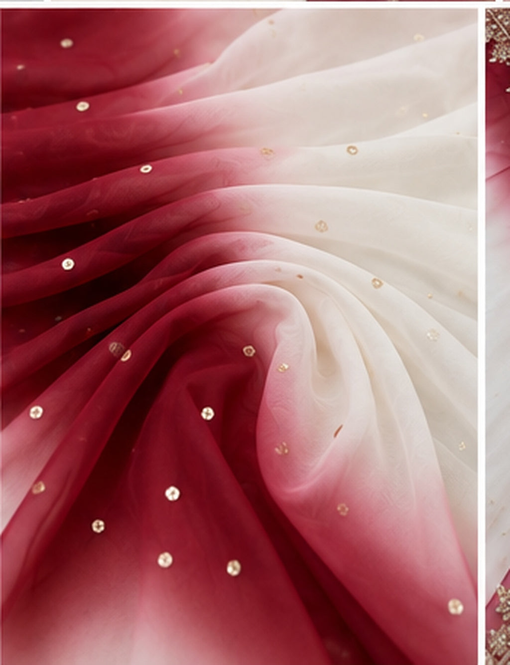 SAVENA D-1006 fabric and sequin work detail